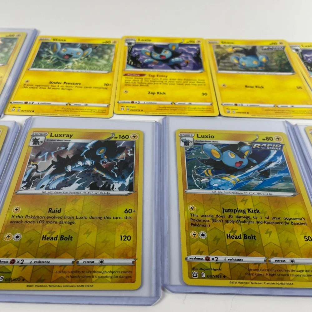 Pokemon Card Lot Shinx Luxio Luxray Reverse Holo Shining Fates Battle Styles 9ct